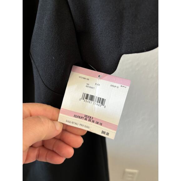 Anne Klein Black Shift Dress Womens Size 6 Scalloped Edges New - Picture 3 of 4